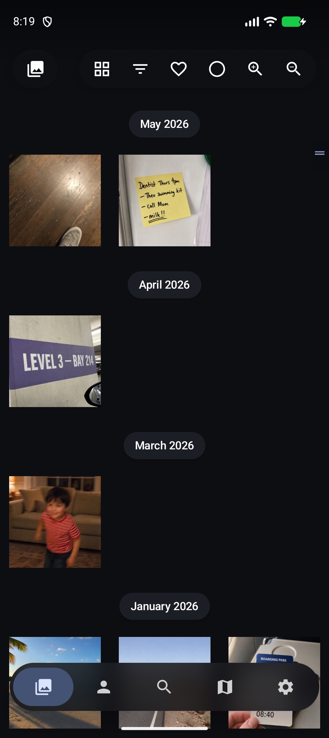 Current LocalPhotos Companion library screen on Android