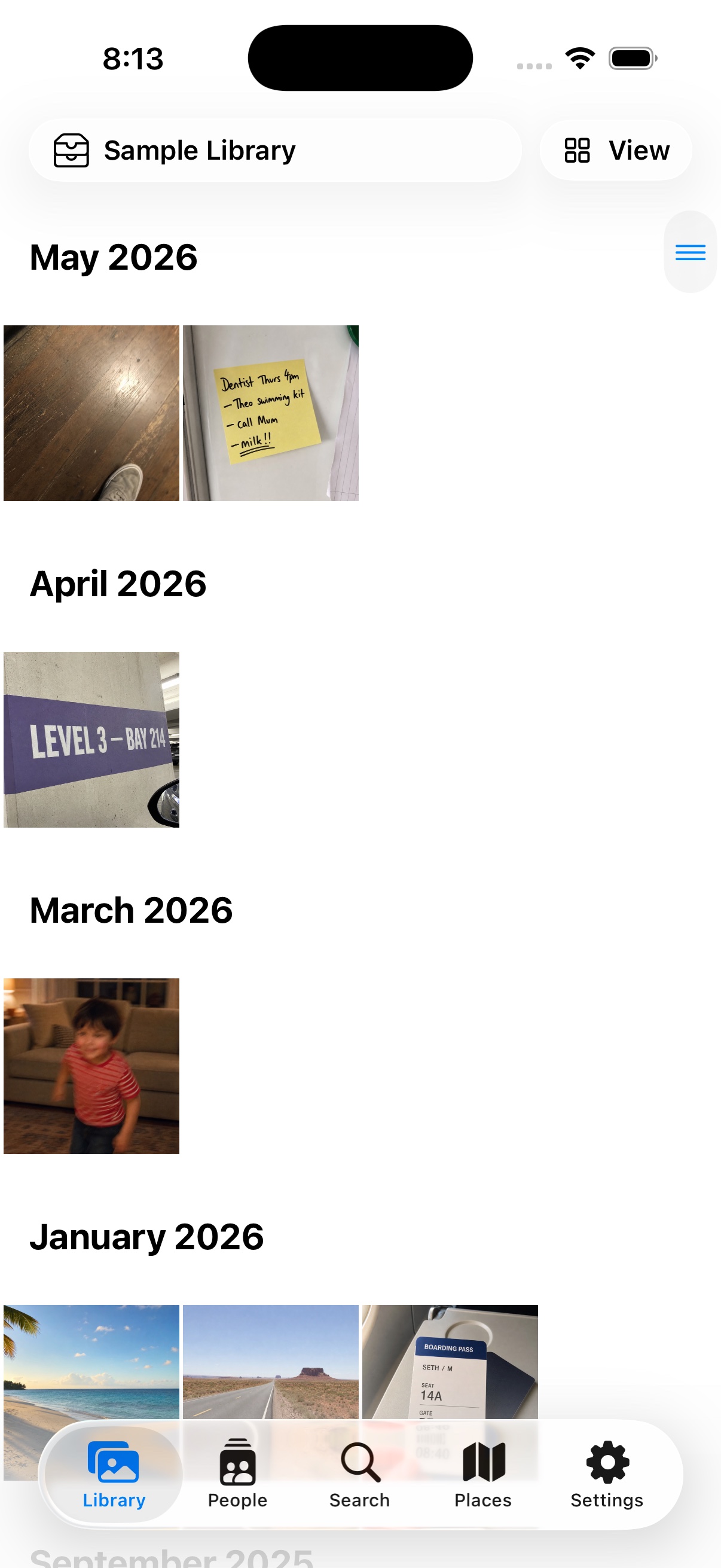 Current LocalPhotos Companion library screen on iPhone